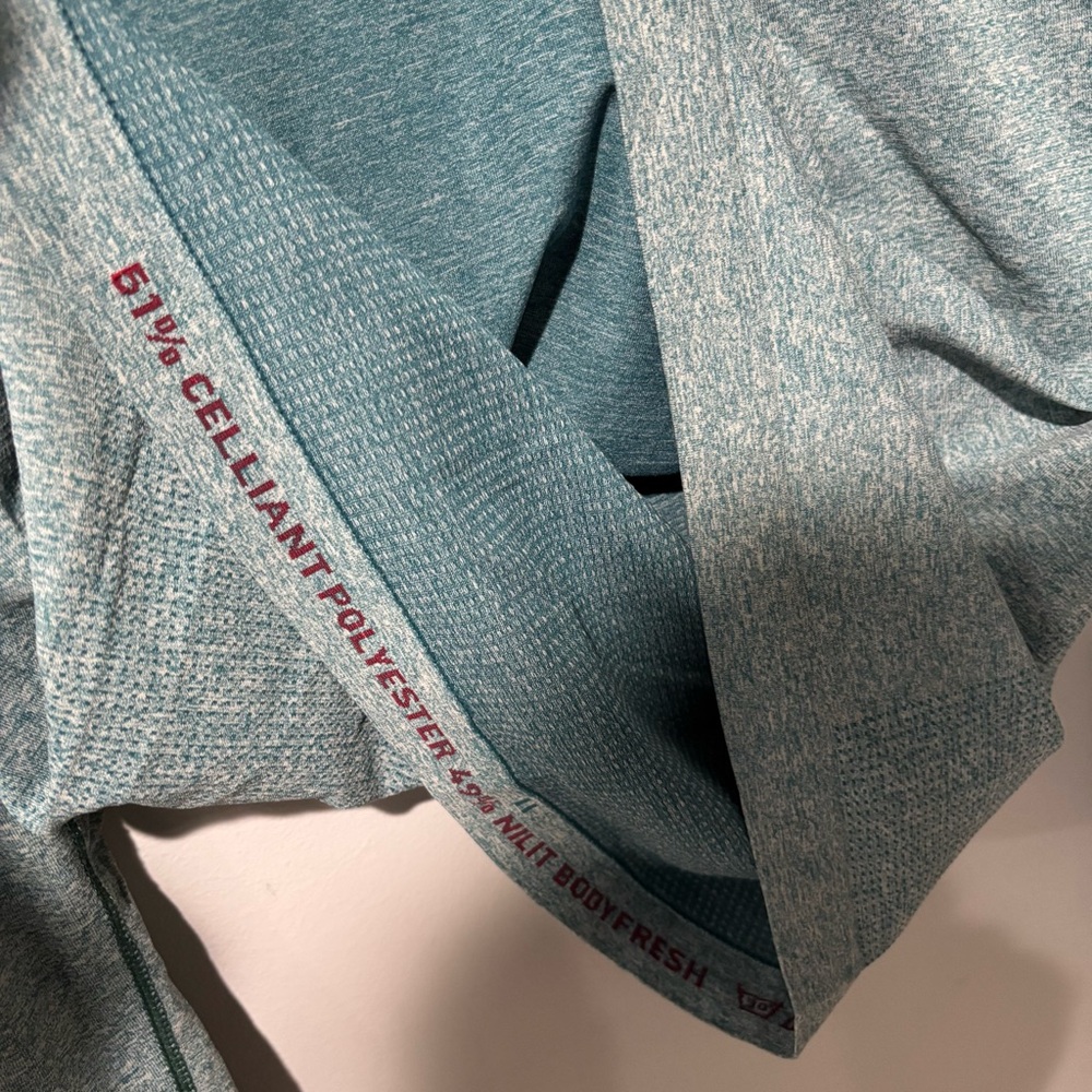 RHONE Celliant Seamless Quarter Zip Long Sleeve Shirt Pullover Medium Blue Teal - Picture 5 of 6